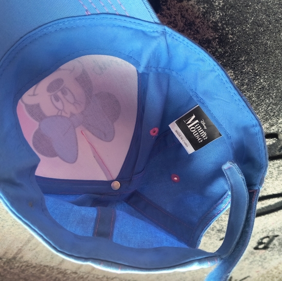Girls Minnie Mouse Baseball Hat Blue Pink Cap Adjustable Strap Disney - Picture 5 of 8